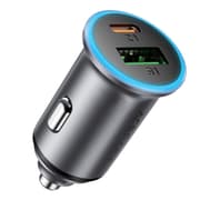ACEFAST B15 65W Metal Car Charger Dual Port USB-A + USB-C Fast Charging Car Power Adapter Cigarette Lighter - Black product image