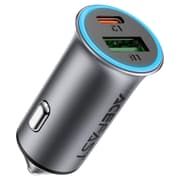 ACEFAST B16 95W Metal Car Charger Dual Port USB-A + USB-C Fast Charging Car Power Adapter Cigarette Lighter - Black product image