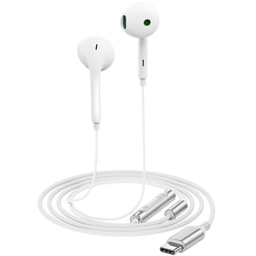 ACEFAST L7 USB-C Semi In-Ear Wired Earphones USB-C Headphones with Microphone for Mobile Phones / Tablets - White