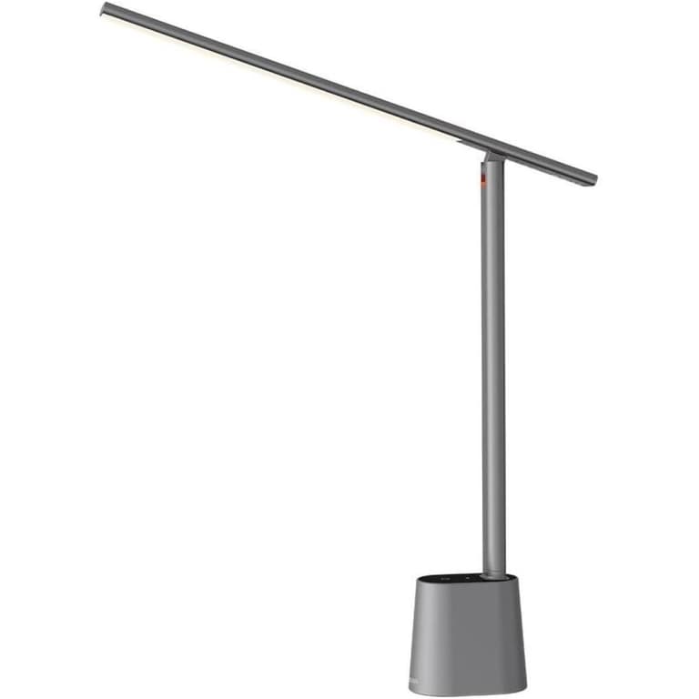 Baseus LED Desk Lamp Auto-Dimming Table Lamp Eye-Caring Smart Lamp Touch Control 47" Wide Illumination 250 Lumens 5W 3 Color Modes for Home Office, Living Room, Bedroom, Painting - Dark Grey