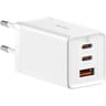 Baseus Travel Charger GaN5 Pro Fast Wall Charger, C+C+U, QC, AFC, PD 65W with Type-C to Type-C (100W) Cable 1m, White product thumbnail 1