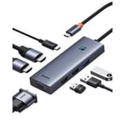 Baseus PortalJoy Series 7-Port Triple-Display HUB Type-C to HDMI4K@60Hz*1+HDMI4K@30Hz*1+VGA*1+USB3.0*1+USB2.0*2+PD*1 - Space Grey product image