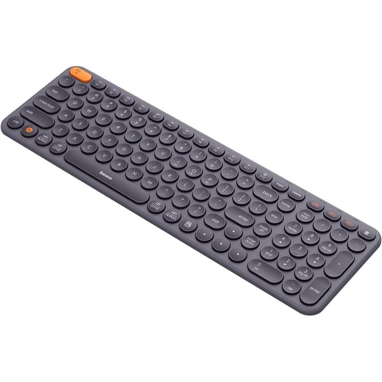 Baseus K01B Wireless Tri-Mode Keyboard (Bluetooth 5.0 & Wireless 2.4G) | Silent English Layout Keyboards - Grey