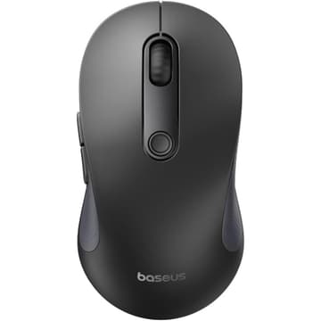 Baseus F02 Ergonomic Dual-Mode Wireless Mouse | Bluetooth 5.2 and 2.4Ghz Connectivity, Silent Buttons, 5 DPI Modes - Black