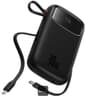Baseus QPow2 10000mAh Digital Display Fast Charge Power Bank 30W With Built-in Dual Type-C Cable - Black product thumbnail 1