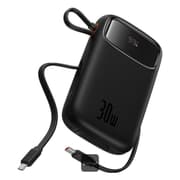 Baseus QPow2 20000mAh Digital Display Fast Charge Power Bank 30W With Built-in Dual Type-C Cable - Black product image