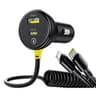 Baseus Circular Car Charger with USB-C / Lightning Cable, 60W, 3A, 1 x USB-A - 1 x USB-C, Black product thumbnail 1