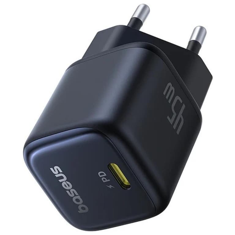 Baseus PicoGo GaN Fast Charger 1C 45W EU Cosmic USB-C Port PD3.0, PPS, QC3.0, FCP, SCP, AFC - Black