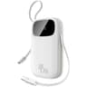 Baseus Qpow 3 Digital Display Power Bank with 2 Built-in USB-C Cables 10000mAh 45W Cosmic - White product thumbnail 1