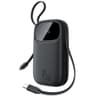 Baseus Qpow 3 Digital Display Power Bank with 2 Built-in USB-C Cables 10000mAh 45W Cosmic - Black product thumbnail 1