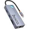 HOCO HB52 8 in 1 HUB Multi-function Converter HDMI RJ45 SD/TF PD 100W Type-C 3.0 USB 3.0 - Gray product thumbnail 1