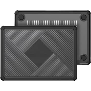 DUX DUCIS LCGH Series Hard Shell Case for Apple MacBook Air 13.6 (2022/2024) – Slim Protective Laptop Cover with Shock-Absorbing Bumper, Heat Dissipation Design & Non-Slip Secure Base – Black