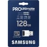 Samsung PRO Ultimate microSD Memory Card+Reader, 128GB microSDXC, Up to 200 MB/s, 4K UHD, UHS-I, Class 10, U3,V30, A2 for GoPRO Action Cam, DJI Drone, Gaming, Phones, Tablets product thumbnail 1