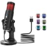 Jmary MC-PW9 Wired USB RGB Microphone for Recording - Black product thumbnail 1