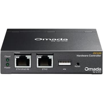 Tp-Link OC220 Omada Hardware Controller, Up to 100 Omada Access Points, Manage up to 130 Devices, Flexible 802.3af PoE, 10 Omada gateways, 2 DeltaStream GPON OLTs, Black