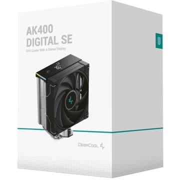 DeepCool AK400 Digital SE 1850 RPM PWM CPU Air Cooler 4 Heatpipes Chip Cooling Heatsink w/ w/ ARGB LED Strip & Digital Screen Displays , Black