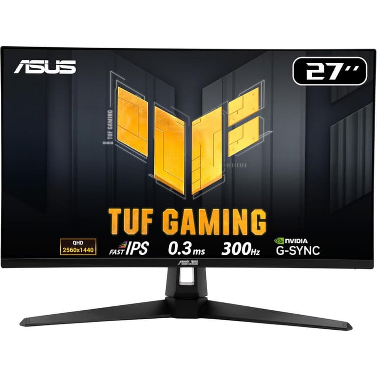 ASUS TUF VG27AQM5A Gaming AI 27" Fast IPS QHD 2K 300Hz 0.3 ms HDR 10 , Adaptive-Sync w/ 2x HDMI 2.1 , Display Port & Seakers , Black