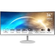 MSI PRO MP341CQW 34" Business & Productivity Curved 1500R 2K UWQHD VA,100Hz Refresh Rate, 1ms , 1.07b Color Support, Built In Speakers , White product image