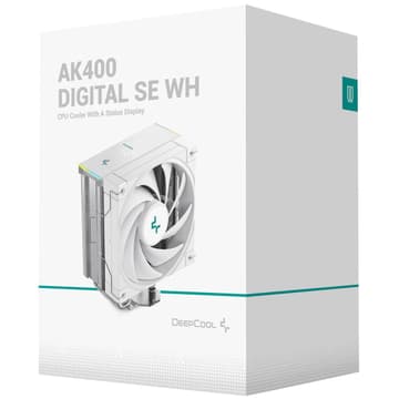 DeepCool AK400 Digital SE 1850 RPM PWM CPU Air Cooler 4 Heatpipes Chip Cooling Heatsink w/ w/ ARGB LED Strip & Digital Screen Displays , White
