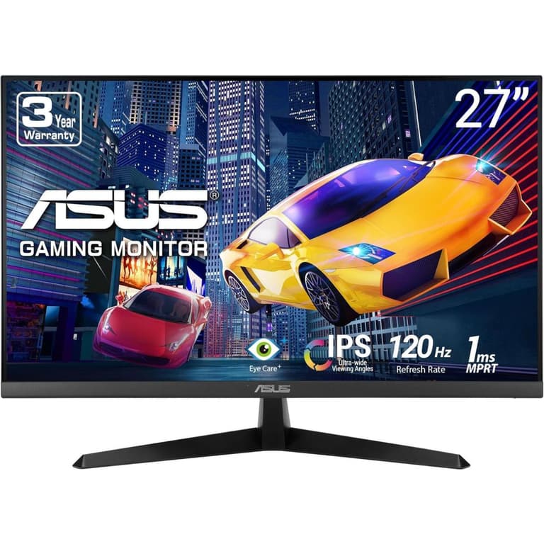 ASUS VY279HGR 27” IPS FUll HD 120Hz, 1ms, Adaptive Sync, For Working & Gaming, Eye Care Plus, Blue Light Filter, Flicker Free, SmoothMotion, DisplayWidget