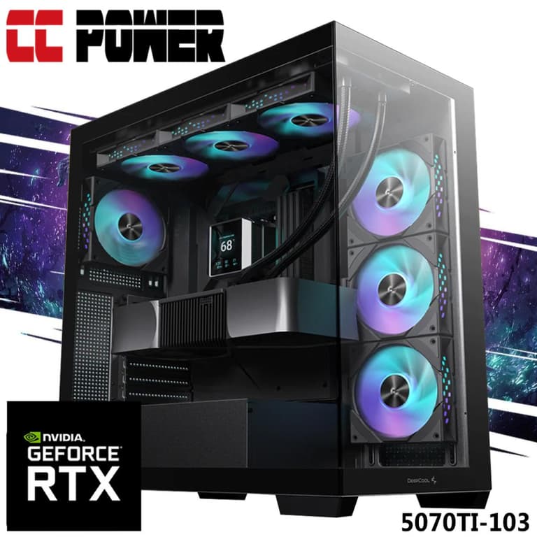 CC Power 5070TI-103 Gaming PC 14Gen Intel Core i9 K-Series 24-Cores w/ Nvidia RTX 5070 TI 16GB & Liquid Cooler