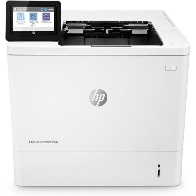 HP LaserJet Enterprise M612dn Monochrome Printer with built-in Ethernet & 2-sided printing up to 75 ppm - White