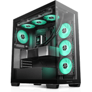 DeepCool CG580 4F Panoramic ATX Mid-Tower Case 4x Pre Installed Fans Single Chamber, Support Back Connectors & Up to 2x 360mm Radiators, Front 2x USB3.0 , Black product image