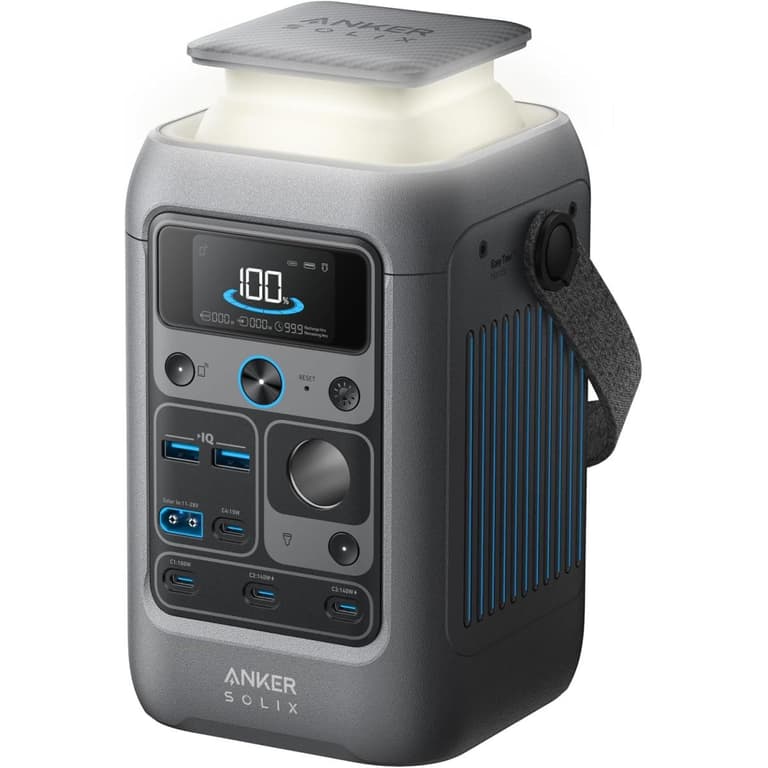 Anker SOLIX C300 DC Power Bank Station, Outdoor 288Wh (90,000mAh), Portable Power Station, LiFePO4 Battery, 300W Solar Generator, for Camping, Traveling, and Emergencies