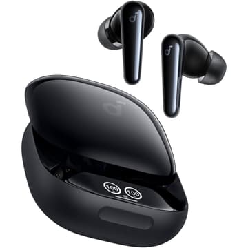 Anker Soundcore Liberty 4 Pro, Noise Cancelling Wireless Earbuds, 7-Sensor and Real-Time Adaptive Noise Cancelling, 2× Faster Charging, Studio-Level Hi-Fi Music, Clear Calls with 6 Mics and AI - Black