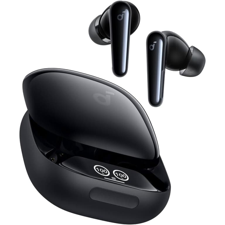 Anker Soundcore Liberty 4 Pro, Noise Cancelling Wireless Earbuds, 7-Sensor and Real-Time Adaptive Noise Cancelling, 2× Faster Charging, Studio-Level Hi-Fi Music, Clear Calls with 6 Mics and AI - Black