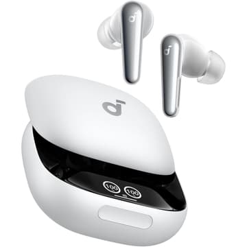Anker Soundcore Liberty 4 Pro, Noise Cancelling Wireless Earbuds, 7-Sensor and Real-Time Adaptive Noise Cancelling, 2× Faster Charging, Studio-Level Hi-Fi Music, Clear Calls with 6 Mics and AI - White