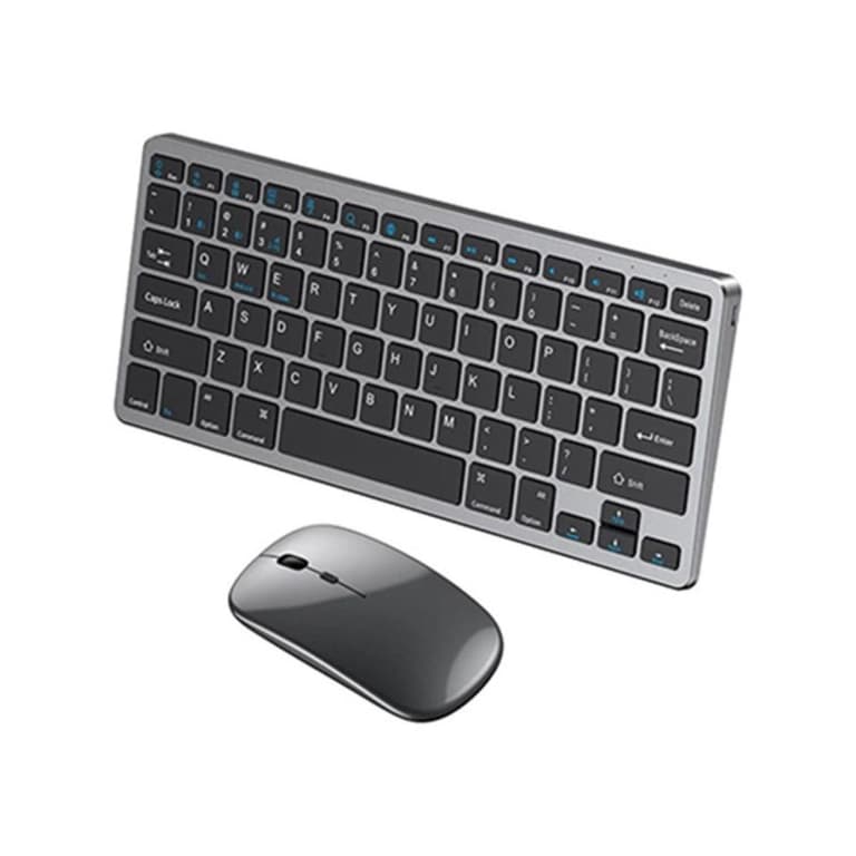 Coteci Dual Mode Wireless, Bluetooth Mouse and Keyboard Combo English Layout - Gray