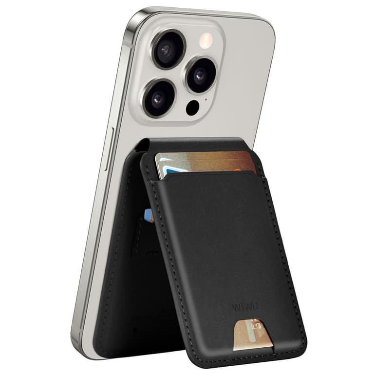 WIWU MW-005 Mag Wallet FM Apple-Certified Slim & Magnetic Functionality Connect to Find My Phone App Find Your Wallet - Black