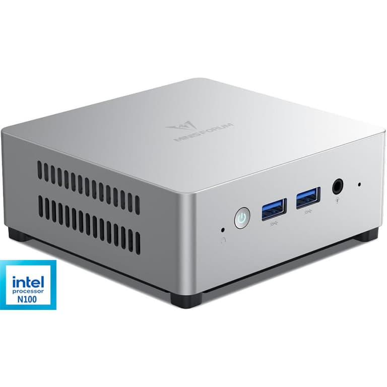 MINISFORUM UN100L Mini PC Intel 12th Gen Alder Lake- N100 4-Cores Budget Powerful Barebone For Home & Business