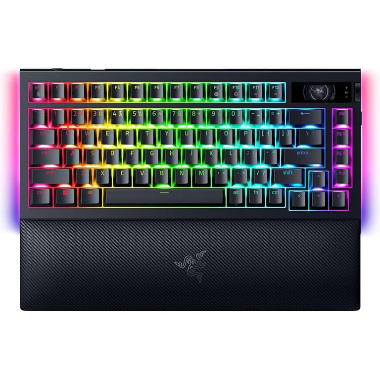Razer BlackWidow V4 PRO 75% Mechanical Gaming Keyboard, Orange Tactile Mechanical Switch Gen-3, Command Dial, English US Layout, Detachable Type-C Cable, Black