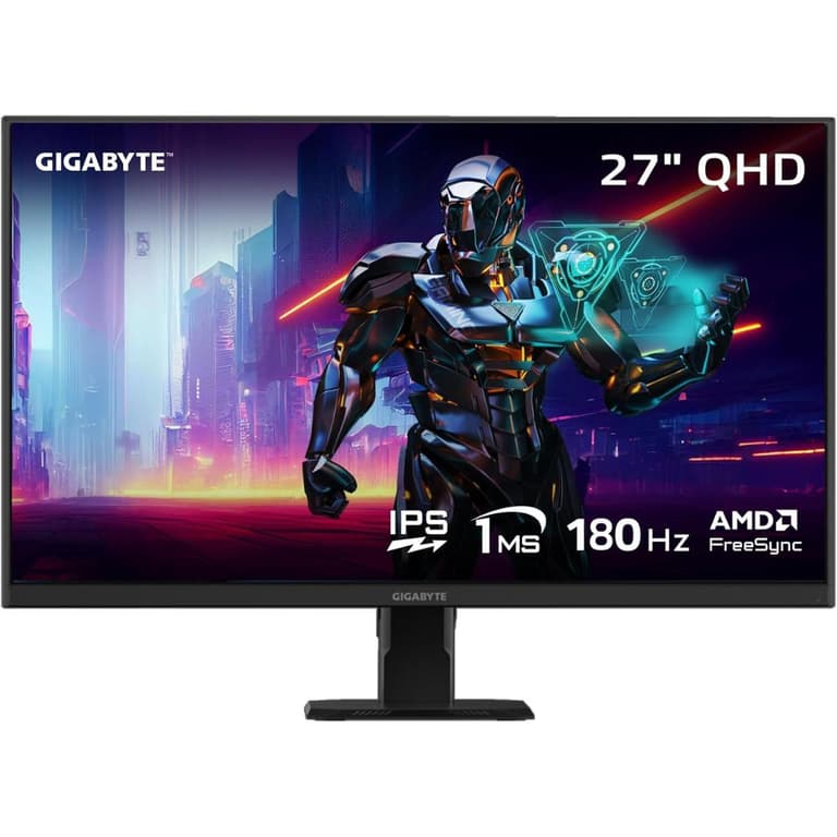 GIGABYTE GS27QA Gaming 27" IPS QHD 2K Up to 180Hz 1ms HDR Ready 100% sRGB AMD FreeSync Flicker-Free Low Blue Light, 2xHDMI/DP Input, Black