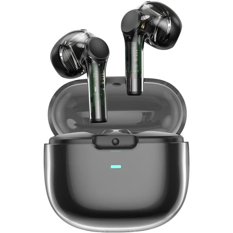 WIWU TWS12 Pure Sound TWS Airbuds, Pure Bass HF sound true wireless stereo, Smart voice assistant up to 24 hours - Black
