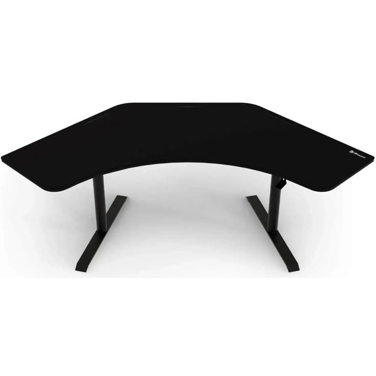 Arozzi Arena Angelo L Shaped Gaming Desk, PC Gaming Desk L Shape, Height Adjustable L Shaped Standing Desk for Home Office, Computer Desk with Full Coverage Mouse Pad , Pure Black