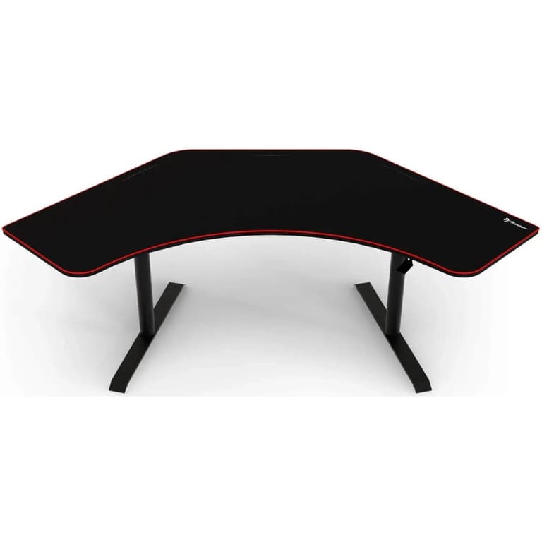 Arozzi Arena Angelo L Shaped Gaming Desk, PC Gaming Desk L Shape, Height Adjustable L Shaped Standing Desk for Home Office, Computer Desk with Full Coverage Mouse Pad , Black