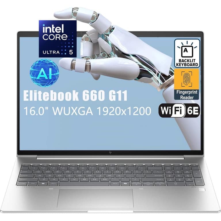 HP Elitebook 660 G11 (2024) Intel Core Ultra 5 125U 12-Core Enterprise Performance AI-Enhanced PC Protected by HP Wolf Security W/ DDR5 Memory & 16" IPS Display - Silver