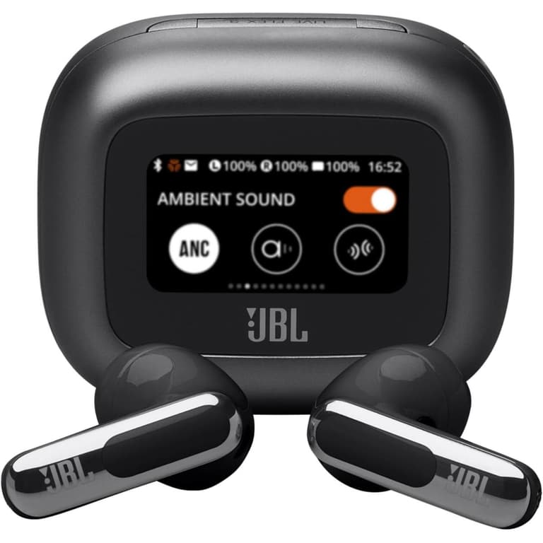 JBL Live Flex 3 Wireless Earbud Headphones, True Adaptive Noise Cancelling, High Resolution Signature Sound, BT 5.3, 50H Battery Life, IP54 Waterproof, Open-Back Stick Design, Black