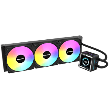 Raidmax LM360 ARGB LCD AIO Water Cooling System 360mm ARGB 2.73" IPS Animation LCD Display Compatible with Intel & AMD CPU Socket . Black
