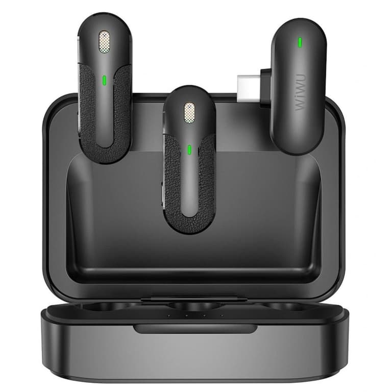 WiWU Wi-WM002 Wireless Microphone with ANC Noise Reduction, and Mute Function Low Latency, Plug and Play, up to 30m Type-C