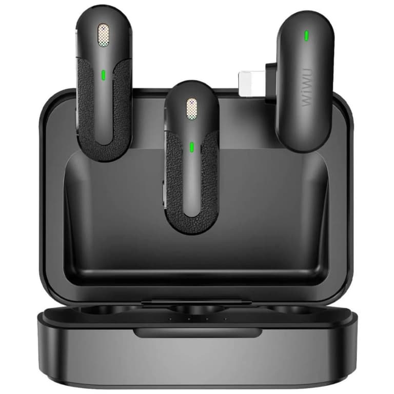 WiWU Wi-WM002-L Wireless Microphone with ANC Noise Reduction, and Mute Function Low Latency, Plug and Play, up to 30m Lightning