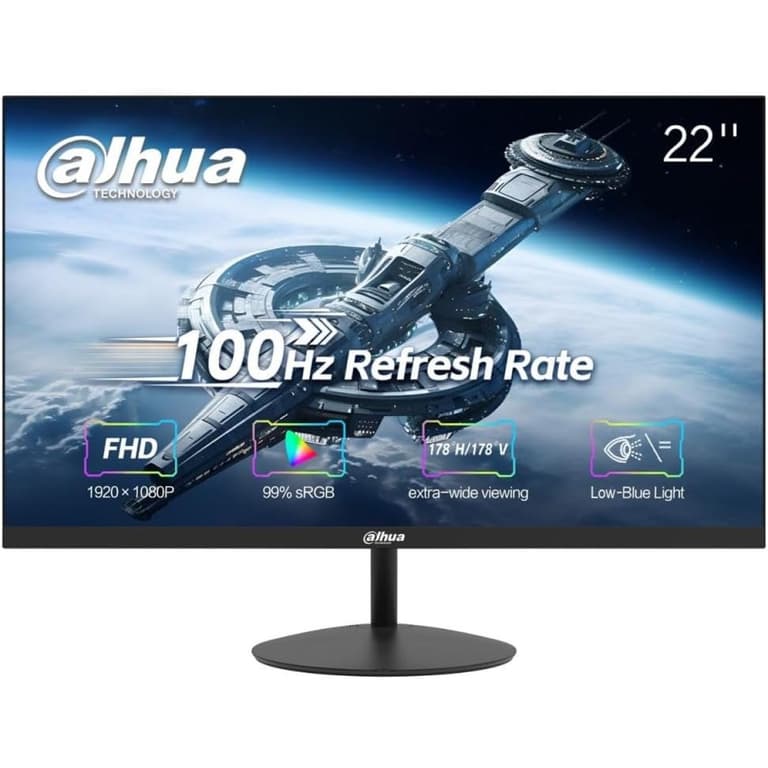 Dahua LM22-A200Y 22” Full HD 100Hz Anti-Blue Light Eye-Protective Micro Bezel Design w/ HDMI & VGA Interface - Black