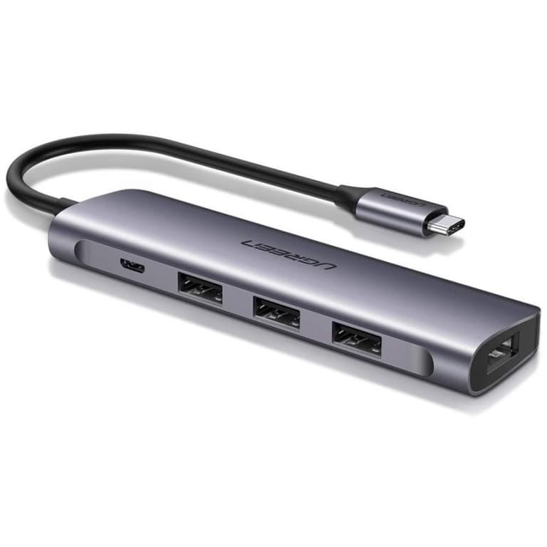 UGREEN 50979 USB-C To 4 Port USB 3.0 Adapter Aluminium with Micro Power
