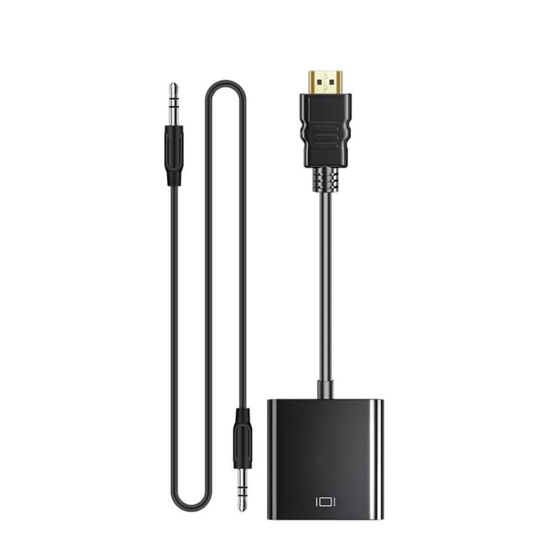 COTECi HDMI to VGA Cable with Audio Connector Adapter - Black