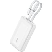 Anker Zolo Power Bank, 10,000mAh 30W Max Fast Portable Charger with Built-in USB-C and MFi Certified Lightning Cables, USB-C&A, Battery Pack for iPhone 16/15 Series, MacBook, Galaxy - White product image