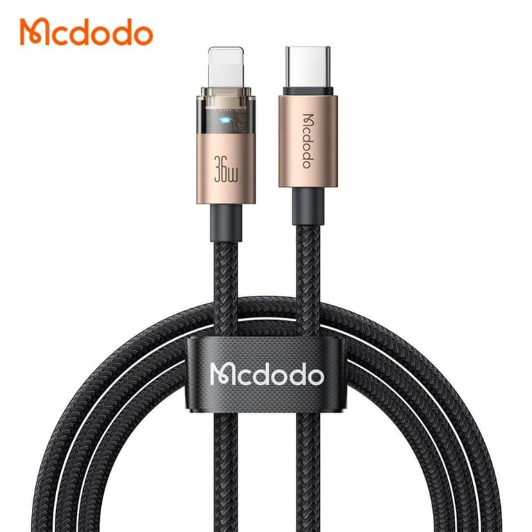 Mcdodo CA-6941 36W USB-C to Lightning Super-Fast Charge & Data Cable with Charge Light (1.2M) - Gold