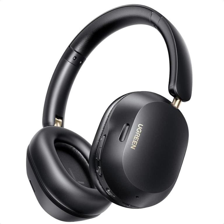 UGREEN HiTune Max5c Bluetooth Headphones Over Ear with Adaptive Active Noise Cancellation, BT 5.4, Spatial Sound, Hi-Res Sound, EQ in App, 75h Battery, Comfortable Hold, Dual Connection - Black